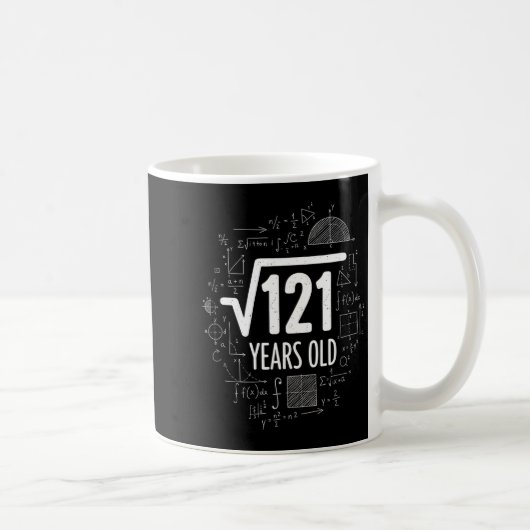 数学 平方根 121歳 おもしろ数学 コーヒーマグカップ (右)