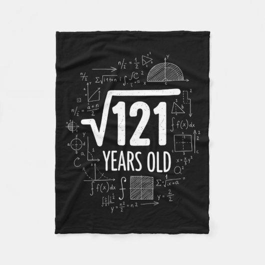 数学 平方根 121歳 おもしろ数学  フリースブランケット (正面)