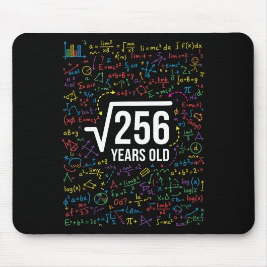 数学 平方根 256歳 楽しい数学 マウスパッド (正面)