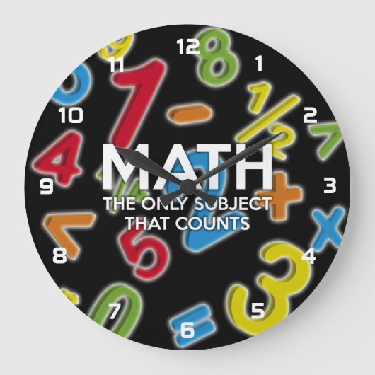 数学。数える唯一の主題 ラージ壁時計 (正面)