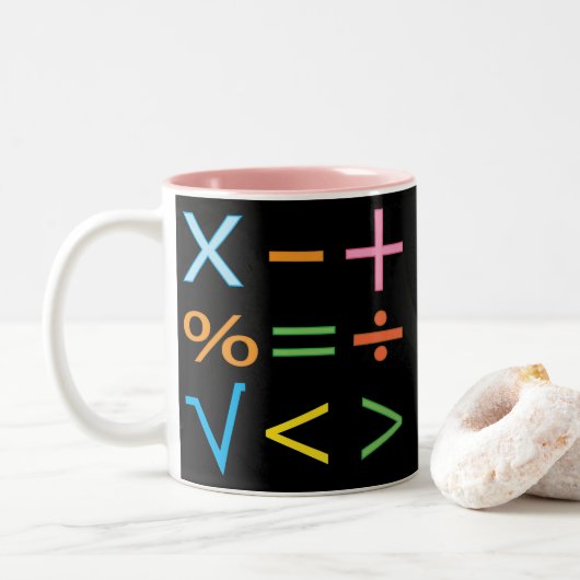 数学 数学記号 数学 ツートーンマグカップ (ドーナツ)