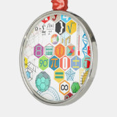 数学(白い) メタルオーナメント (左)