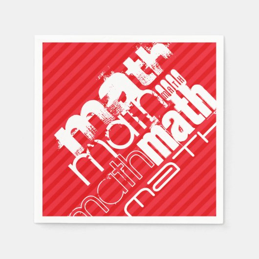 数学；緋色の赤ストライプ色 スタンダードカクテルナプキン (正面)