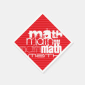 数学；緋色の赤ストライプ色 スタンダードカクテルナプキン (角)