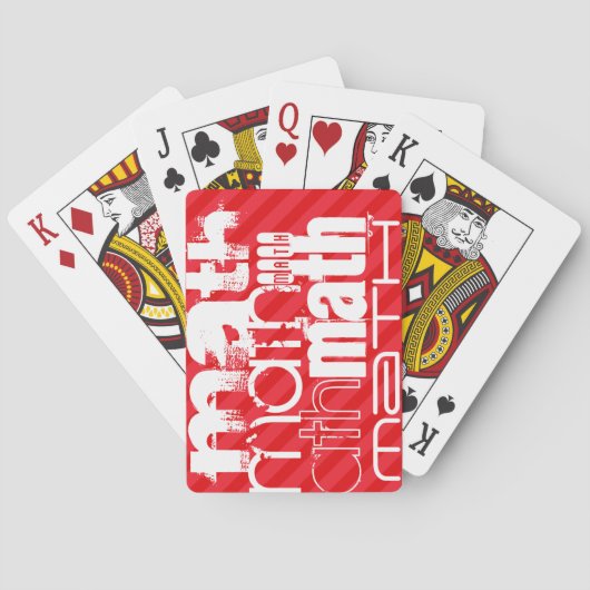 数学；緋色の赤ストライプ色 トランプ (裏面)