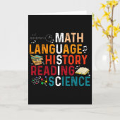 数学 英語 歴史 読書 科学 音楽 教師 カード (黄色い花)
