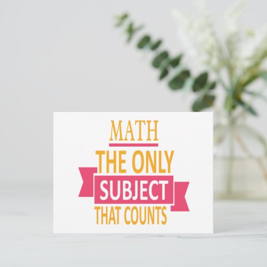 数学。重要な唯一の主題。数学のプンジョーク ポストカード (スタンド正面)