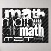 数学、黒と濃いグレーのストライプ ポスター (正面)