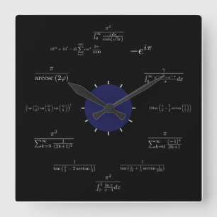 数学(黒) スクエア壁時計