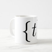 数学「t」は置きました(黒) コーヒーマグカップ (正面左)