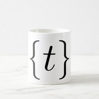 数学「t」は置きました(黒) コーヒーマグカップ
