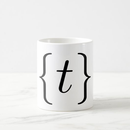 数学「t」は置きました(黒) コーヒーマグカップ (中央)