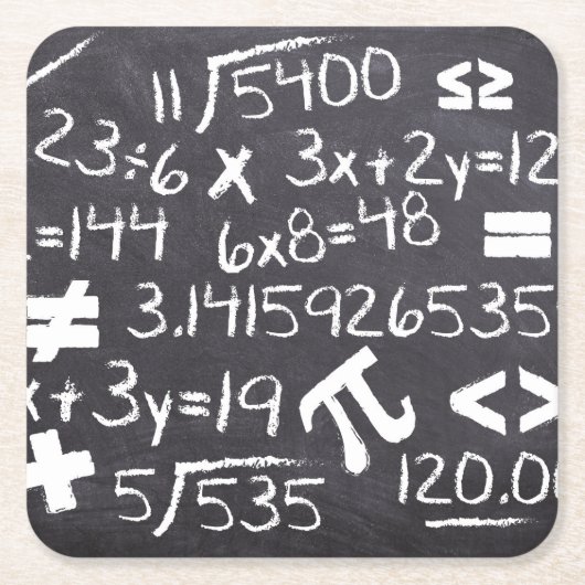 数式と数式のおもしろい入力 スクエアペーパーコースター (正面)