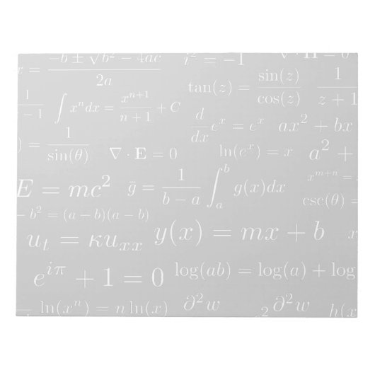 数式と科学メモ帳 ノートパッド (正面)