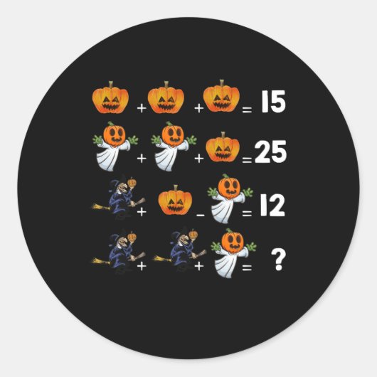 数式のハロウィーン数式先生 ラウンドシール (正面)