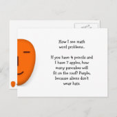 数式の問題…おもしろいスマイル葉書の送信 ポストカード (正面/裏面)