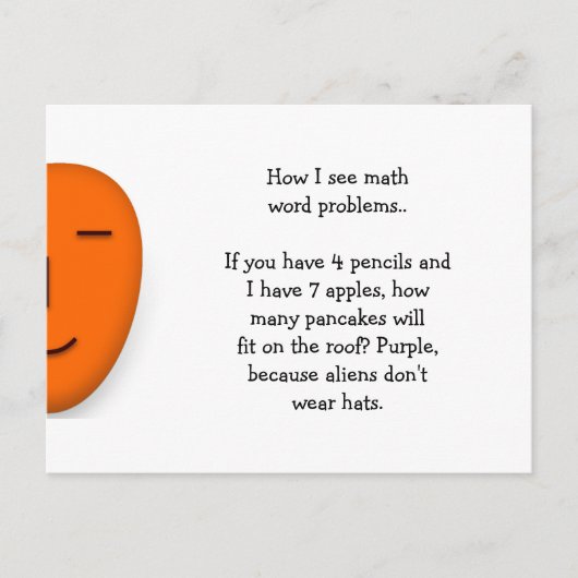 数式の問題…おもしろいスマイル葉書の送信 ポストカード (正面)