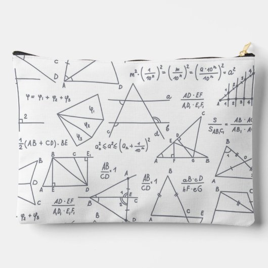 数式の計算と図形パーソナライズされた アクセサリーポーチ (裏面)