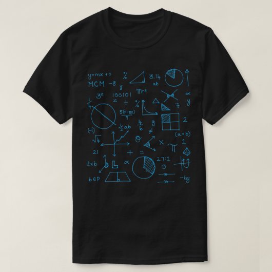 数式の青 Tシャツ (デザイン正面)