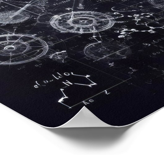 数式を使用したデジタル設計図 ポスター (角)