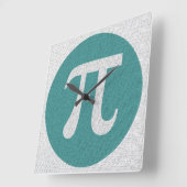 数式ギークIP記号、青い円、数字。 スクエア壁時計 (傾斜)