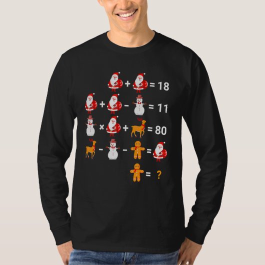 数式クイズ数学先生Christma Tシャツ (正面)