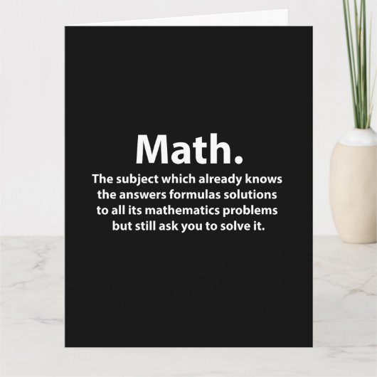 数式タイポグラフィおもしろい数式あいさつ文 カード (正面)