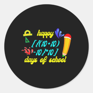 数式ハッピー100日のおもしろい学術T ラウンドシール