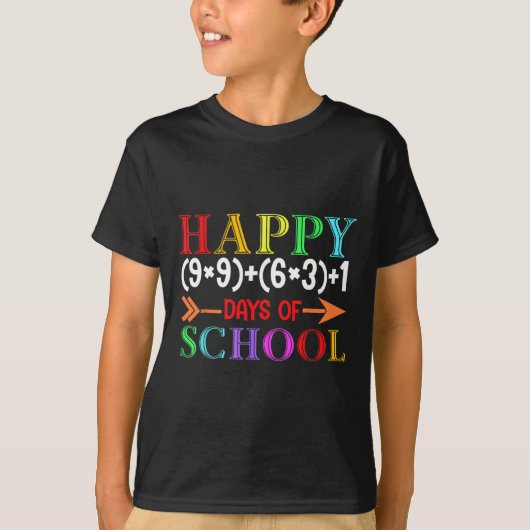 数式ハッピー100日のおもしろい学術T Tシャツ (正面)