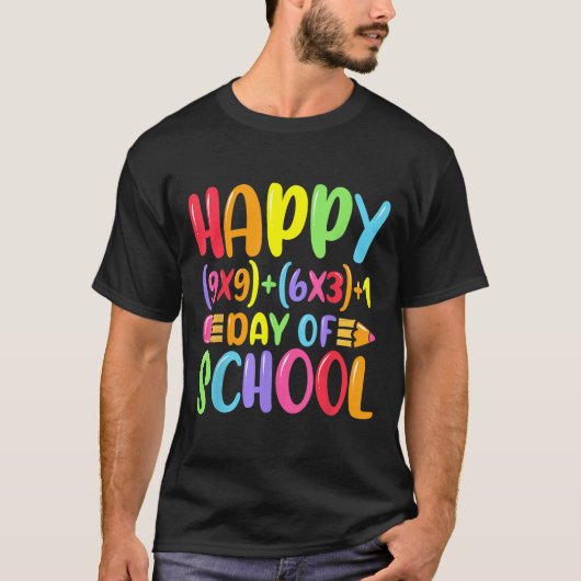 数式ハッピー100日の学校先生数学 Tシャツ (正面)