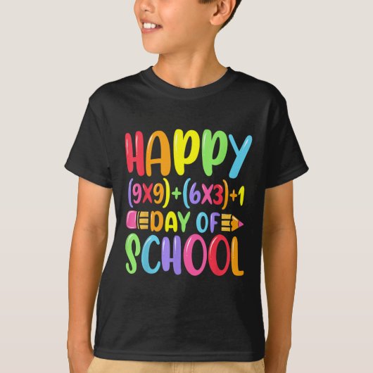 数式ハッピー100日の学校先生数学 Tシャツ (正面)