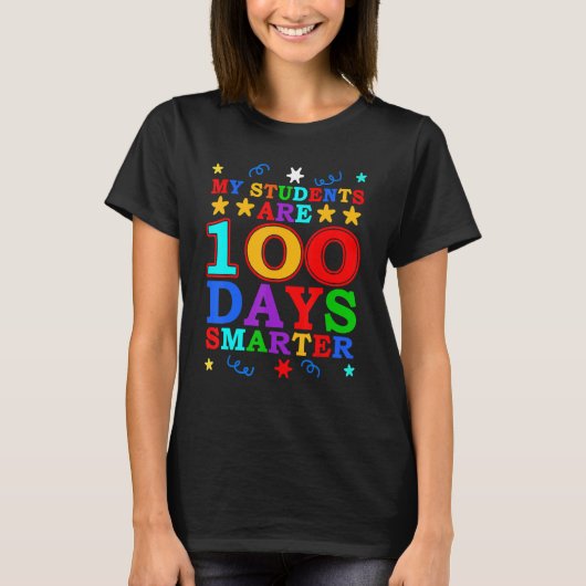 数式ハッピー100日の学校100日目Te Tシャツ (正面)