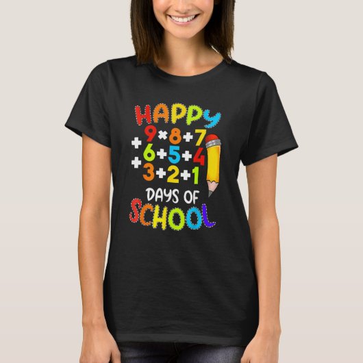 数式ハッピー100日の学校100日目Te Tシャツ (正面)