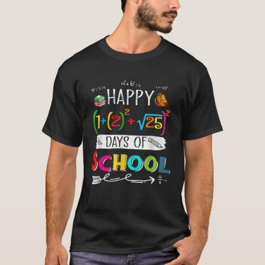 数式ハッピー100日の学校100日目Te Tシャツ (正面)