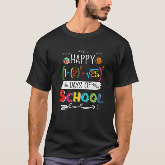 数式ハッピー100日の学校100日目Te Tシャツ (正面)