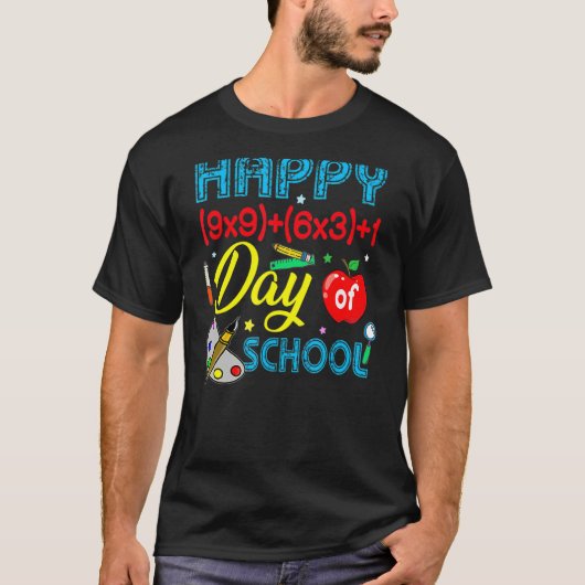 数式ハッピー100日の学校100日目Te Tシャツ (正面)