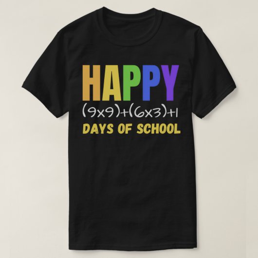 数式ハッピー100日の学校 Tシャツ (デザイン正面)