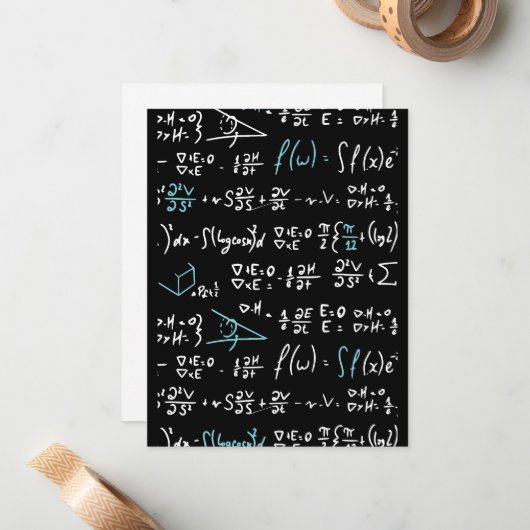 数式マス数学の物理の学生先生 ノートカード (正面/裏面インサイチュ)