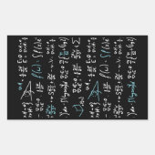 数式マス数学の物理の学生先生 長方形シール (正面)