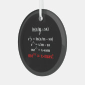 数式メリークリスマス ガラスオーナメント (正面左)