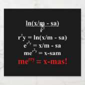 数式メリークリスマス スパークリングワインラベル (シングルラベル)