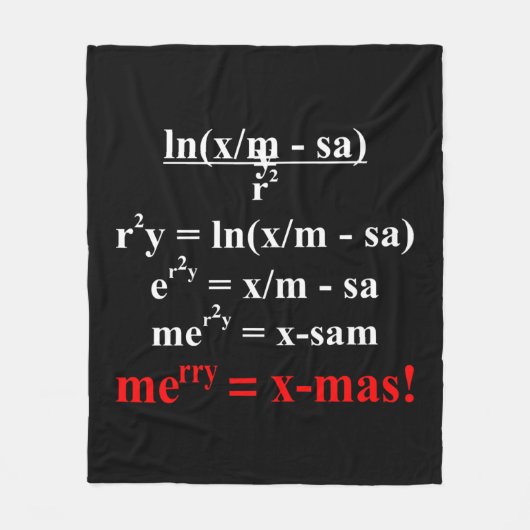 数式メリークリスマス フリースブランケット (正面)