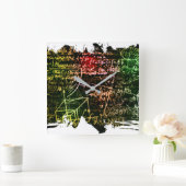 数式宇宙 スクエア壁時計 (ホーム)