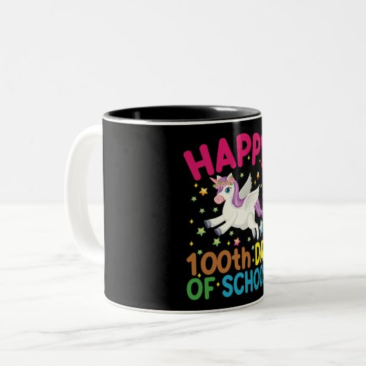 数式100日の学校の数学おもしろい先生 ツートーンマグカップ (正面左)