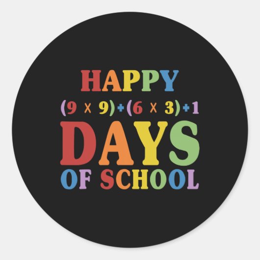 数式100日の学校の数学おもしろい先生 ラウンドシール (正面)