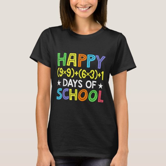 数式100日の学校の数学おもしろい先生 Tシャツ (正面)
