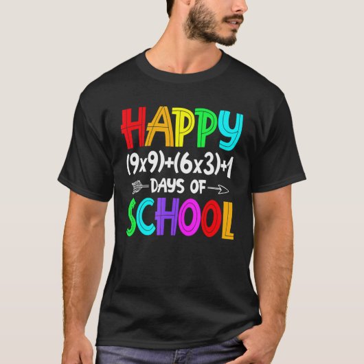 数式100日の学校の数学おもしろい先生 Tシャツ (正面)
