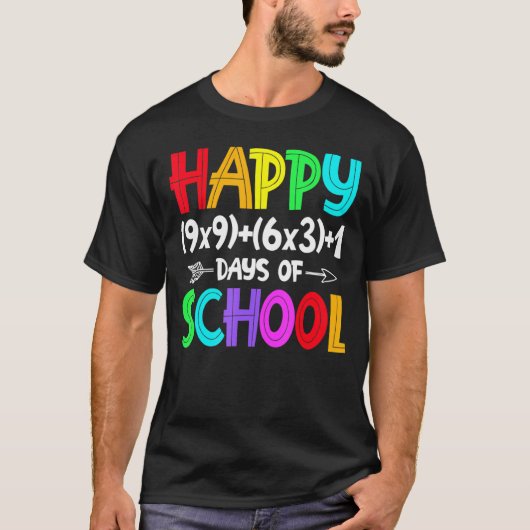 数式100日の学校の数学おもしろい先生 Tシャツ (正面)