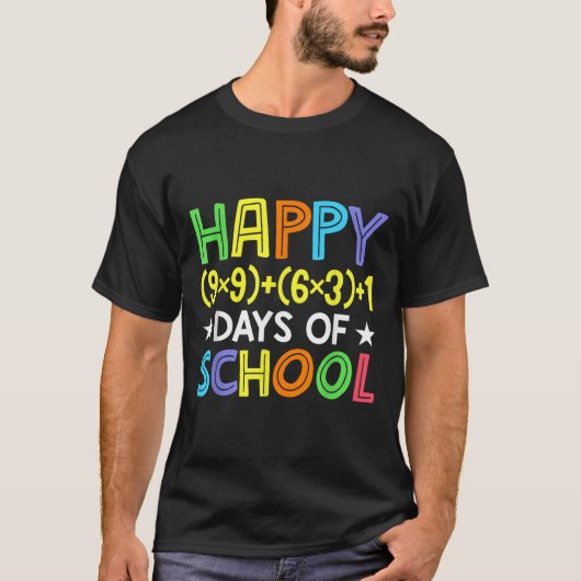 数式100日の学校の数学おもしろい先生 Tシャツ (正面)