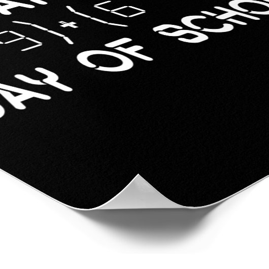 数式100日の学校の数学先生の学生 ポスター (角)